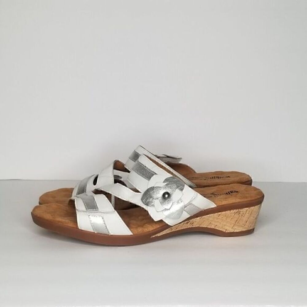 Walking Cradles Amaztep Cork Wedge Slip on Sandals Size: 10.5 W